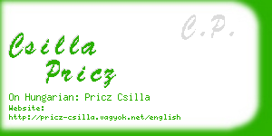 csilla pricz business card